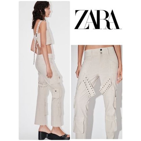 ZARA LINEN BLEND CARGO PANTS LIMITED EDITION. Small NWT $109 - Picture 11 of 11